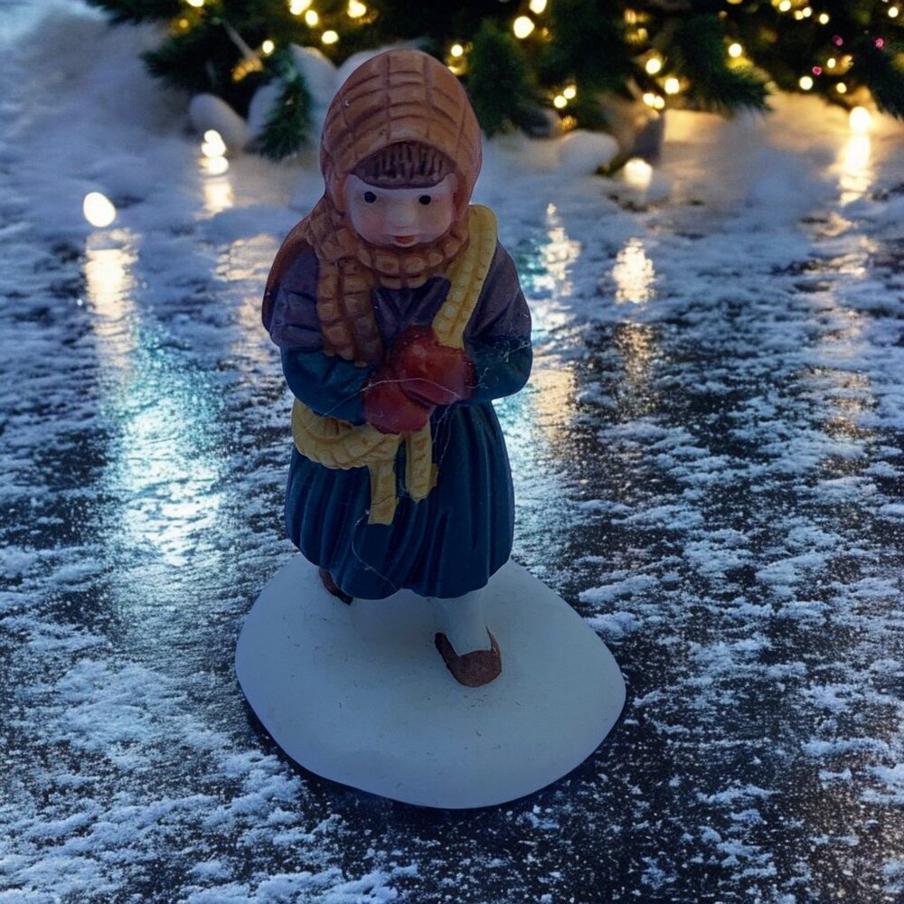 Dept 56 Bringing Home the Yule Log - Girl Walking Loose Figurine - 1991